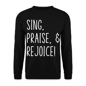 Chanter, louer et se réjouir! Chanteur d’église Soprano C - Sweat-shirt Unisexe - noir - Devant - Alina (178cm) & Michal (187cm)