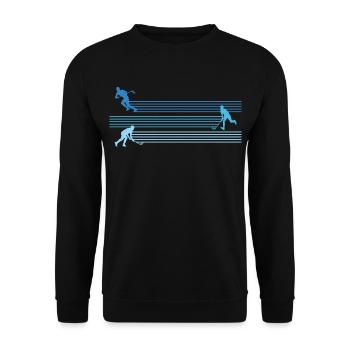 Floorball Player Floorball FloorBall - Unisex Sweatshirt - black - Front - Alina (178cm) & Michal (187cm)