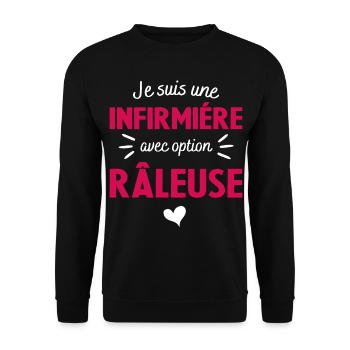 Infirmière Option Râleuse Cadeau Femme - Sweat-shirt Unisexe - noir - Devant - Alina (178cm) & Michal (187cm)