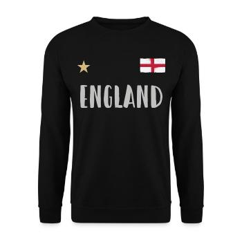 England Fußball Trikot Englische Flagge - Unisex Pullover - Schwarz - Vorne - Alina (178cm) & Michal (187cm)