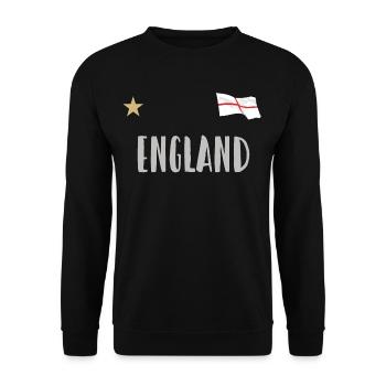 England Fußball Trikot Englische Flagge - Unisex Pullover - Schwarz - Vorne - Alina (178cm) & Michal (187cm)