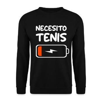 Necesito Tenis Tennis Battery Discharge Tennis player - Unisex Sweatshirt - black - Front - Alina (178cm) & Michal (187cm)