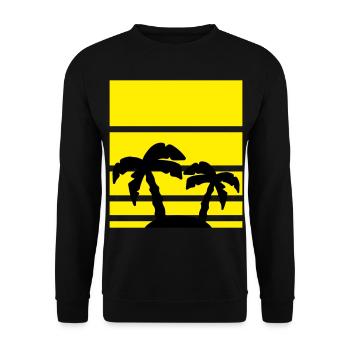 Palm Vacation Beach Pattern - Unisex Sweatshirt - black - Front - Alina (178cm) & Michal (187cm)