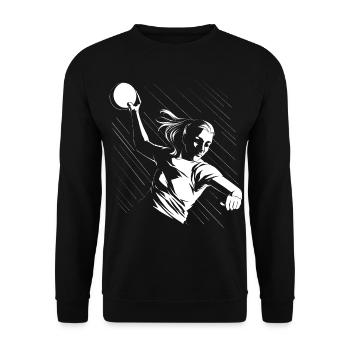 Joueur de handball Tenue de ballon de handball Joueur de handball - Sweat-shirt Unisexe - noir - Devant - Alina (178cm) & Michal (187cm)