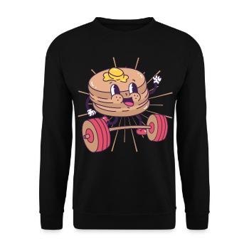 Pancakes Musculation Fitness Pancake kawaii - Sweat-shirt Unisexe - noir - Devant - Alina (178cm) & Michal (187cm)