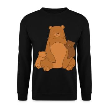 Brown bear head bear motif for brown bear team or - Unisex Sweatshirt - black - Front - Alina (178cm) & Michal (187cm)