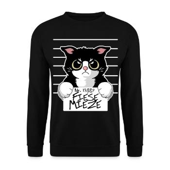 Fiese Mieze - Die böse Katze - Unisex Pullover - Schwarz - Vorne - Alina (178cm) & Michal (187cm)