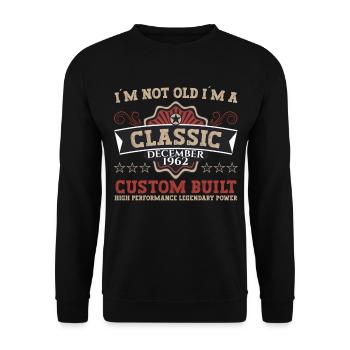 Classique Décembre 1962 - Cadeau de 60e anniversaire - Sweat-shirt Unisexe - noir - Devant - Alina (178cm) & Michal (187cm)