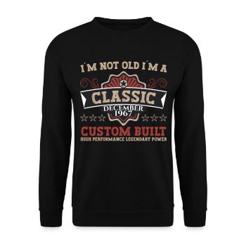Classique Décembre 1967 - Cadeau du 55e anniversaire - Sweat-shirt Unisexe - noir - Devant - Alina (178cm) & Michal (187cm)