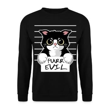 Purr Evil - The bad Kitten - Unisex Sweatshirt - black - Front - Alina (178cm) & Michal (187cm)