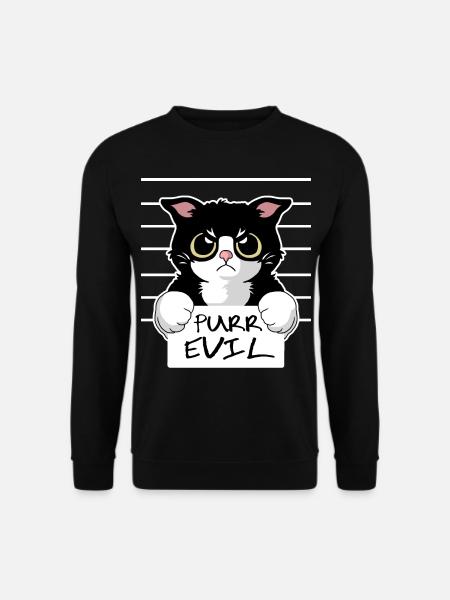 Purr Evil - The bad Kitten - Unisex Pullover - Schwarz