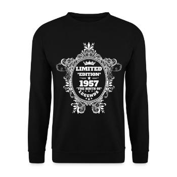 1957 - Unisex Pullover - Schwarz - Vorne - Alina (178cm) & Michal (187cm)