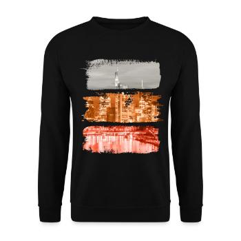 Frankfurt Vintage Retro Germany City Skyline - Unisex Sweatshirt - black - Front - Alina (178cm) & Michal (187cm)