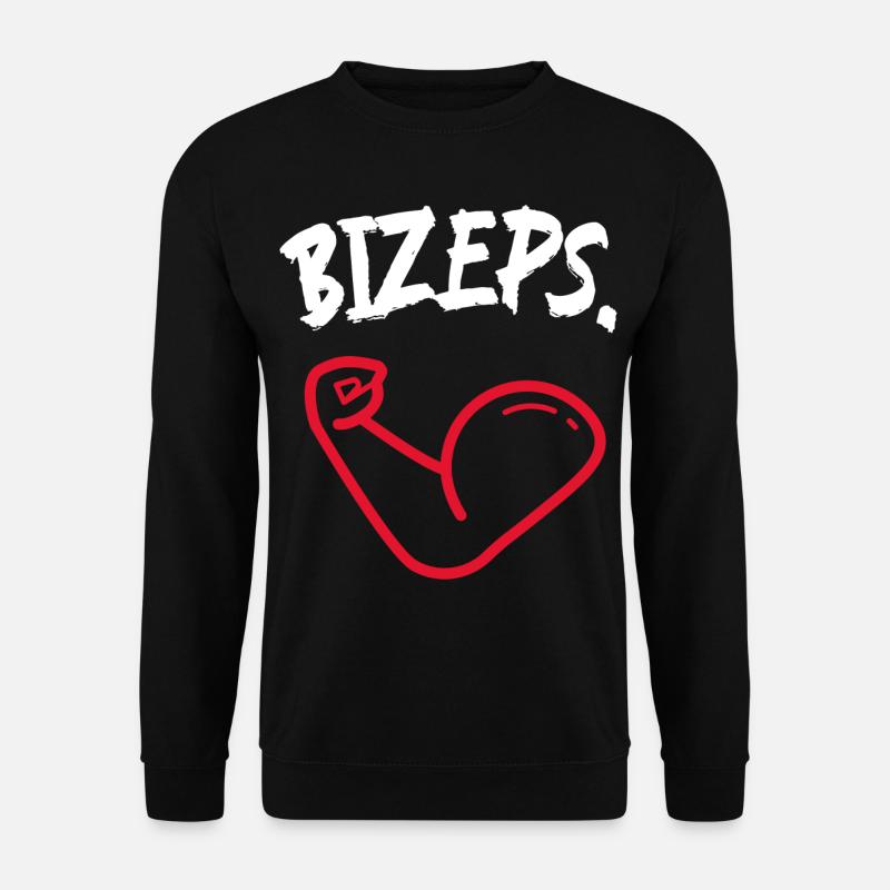 Bizeps. - Witziges Bodybuilder Design - Unisex Pullover - Schwarz
