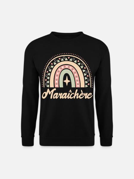 Cadeau Maraîchère. Boho Rainbow maraîchère. - Sweat-shirt Unisexe - noir
