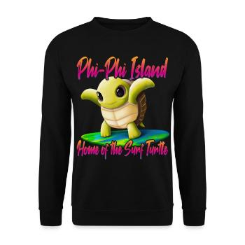 Tortue de surf des îles Phi Phi - Sweat-shirt Unisexe - noir - Devant - Alina (178cm) & Michal (187cm)