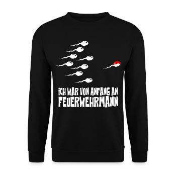 FeuerwehrMann (Von-Anfang-An-Edition) - Unisex Pullover - Schwarz - Vorne - Alina (178cm) & Michal (187cm)