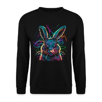 Aquarelle de lapin de Pâques mignonne - Sweat-shirt Unisexe - noir - Devant - Alina (178cm) & Michal (187cm)