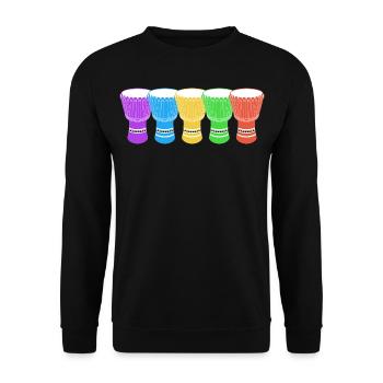 Djembe Player Drummer Music Drum Musician - Unisex Sweatshirt - black - Front - Alina (178cm) & Michal (187cm)