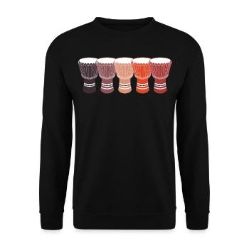 Djembe Player Drummer Music Drum Musician - Unisex Sweatshirt - black - Front - Alina (178cm) & Michal (187cm)