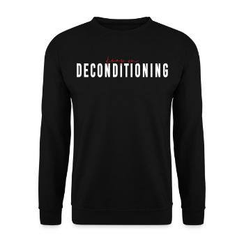 keep on DECONDITIONING - Human Design - Unisex Pullover - Schwarz - Vorne - Alina (178cm) & Michal (187cm)