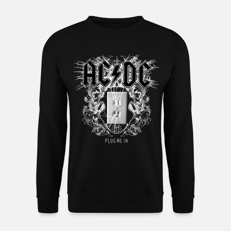 AC/DC Logo Avec Prise De Courant Plug Me In - Sweat-shirt Unisexe - noir