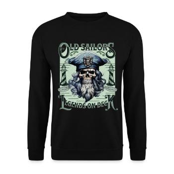 Sailor Skull Skull Captain Ahoy Ship - Unisex Sweatshirt - black - Front - Alina (178cm) & Michal (187cm)