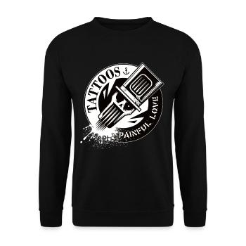 TATTOOS PAINFUL LOVE - Unisex Pullover - Schwarz - Vorne - Alina (178cm) & Michal (187cm)