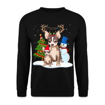 chihuahua christmas - christmas dogs gift - Unisex Sweatshirt - black - Front - Alina (178cm) & Michal (187cm)