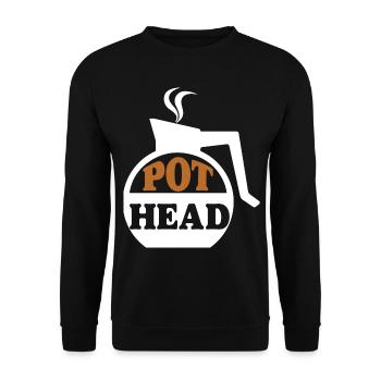 Pot head Coffee - Kaffee Geschenke - Unisex Pullover - Schwarz - Vorne - Alina (178cm) & Michal (187cm)