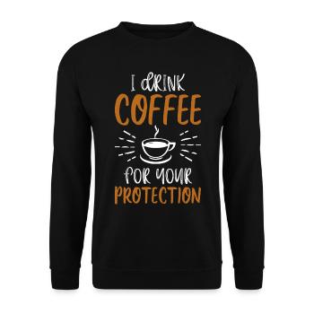 Je bois du café - Idée cadeau café - Sweat-shirt Unisexe - noir - Devant - Alina (178cm) & Michal (187cm)