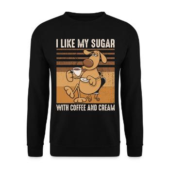 i like my sugar with coffee and cream- kaffee - Unisex Sweatshirt - black - Front - Alina (178cm) & Michal (187cm)
