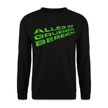 Alles im grünen Bereich (Gras-Edition) - Unisex Pullover - Schwarz - Vorne - Alina (178cm) & Michal (187cm)