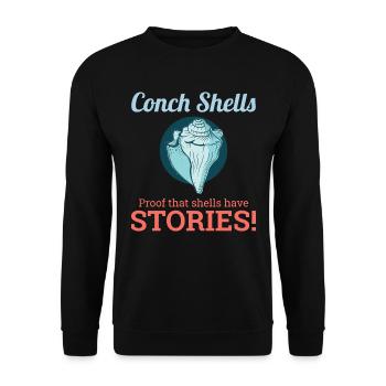 Conch Seashells Collector Beachcomber Sea Shell - Unisex Sweatshirt - black - Front - Alina (178cm) & Michal (187cm)