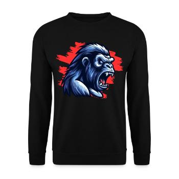 Verrückter Gorilla - Unisex Pullover - Schwarz - Vorne - Alina (178cm) & Michal (187cm)