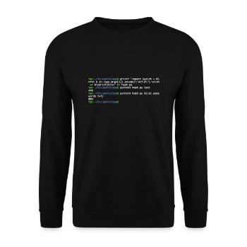 linux shell python hash - Sweat-shirt Unisexe - noir - Devant - Alina (178cm) & Michal (187cm)