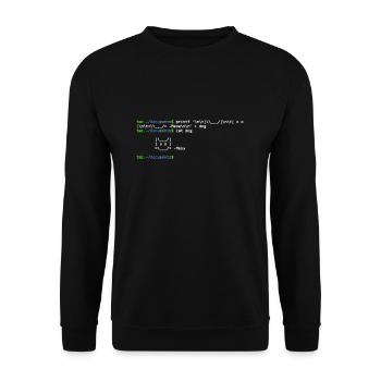 linux shell cat - Sweat-shirt Unisexe - noir - Devant - Alina (178cm) & Michal (187cm)