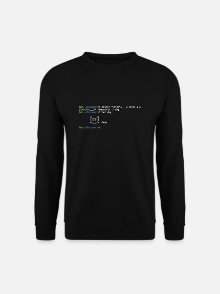 linux shell cat - Sweat-shirt Unisexe - noir