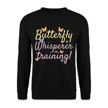 papillons papillons collectionneur d’insectes Entomologie - Sweat-shirt Unisexe - noir - Devant - Alina (178cm) & Michal (187cm)