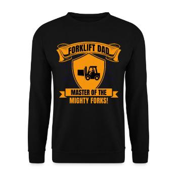Conducteur de chariot élévateur Papa Conducteur d’équipement lourd Drôle - Sweat-shirt Unisexe - noir - Devant - Alina (178cm) & Michal (187cm)