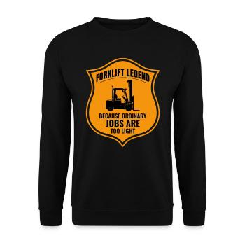 Conducteur de chariot élévateur Conducteur d’équipement lourd Drôle - Sweat-shirt Unisexe - noir - Devant - Alina (178cm) & Michal (187cm)
