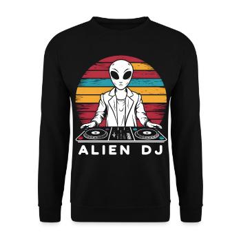 Alien DJ Vintage Coucher de soleil - Sweat-shirt Unisexe - noir - Devant - Alina (178cm) & Michal (187cm)