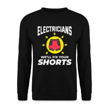 Electrician Humor Electrical Technician Engineer - Unisex Sweatshirt - black - Front - Alina (178cm) & Michal (187cm)