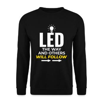 Electrician: LED the Way, Inspire Others - Unisex Sweatshirt - black - Front - Alina (178cm) & Michal (187cm)