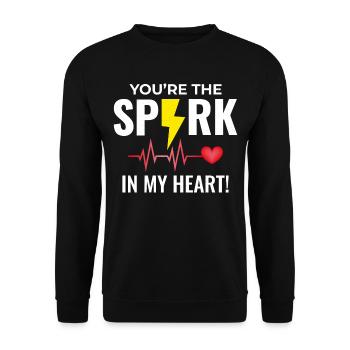Electrician Valentine: Spark in My Heart - Unisex Sweatshirt - black - Front - Alina (178cm) & Michal (187cm)