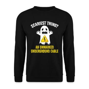 Homme de ligne Halloween Électricien effrayant Humour drôle - Sweat-shirt Unisexe - noir - Devant - Alina (178cm) & Michal (187cm)