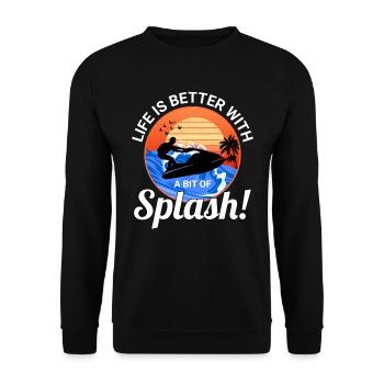 La vie est meilleure avec un peu de jet ski splash - Sweat-shirt Unisexe - noir - Devant - Alina (178cm) & Michal (187cm)