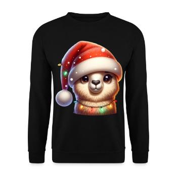 Llama Sweet - Unisex Sweatshirt - black - Front - Alina (178cm) & Michal (187cm)