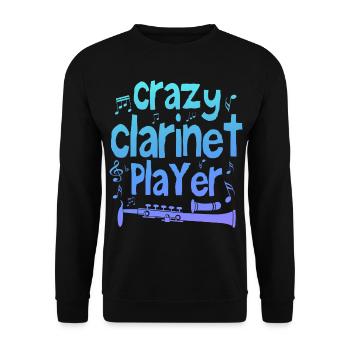 Crazy clarinet player - Unisex Sweatshirt - black - Front - Alina (178cm) & Michal (187cm)