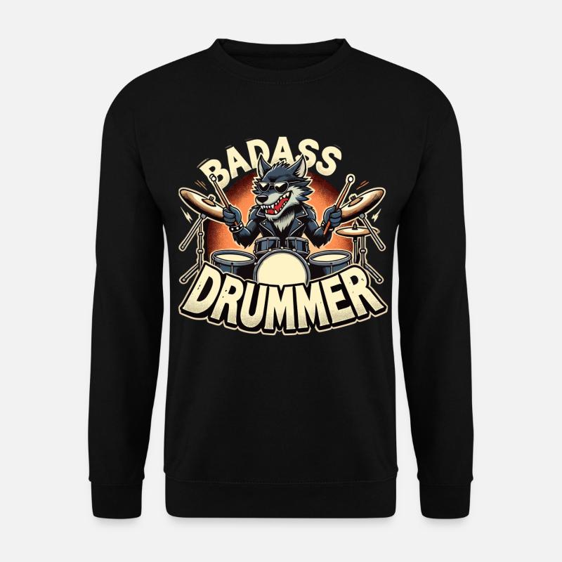 Tough Drummer Wolf Cool Gift - Sweat-shirt Unisexe - noir